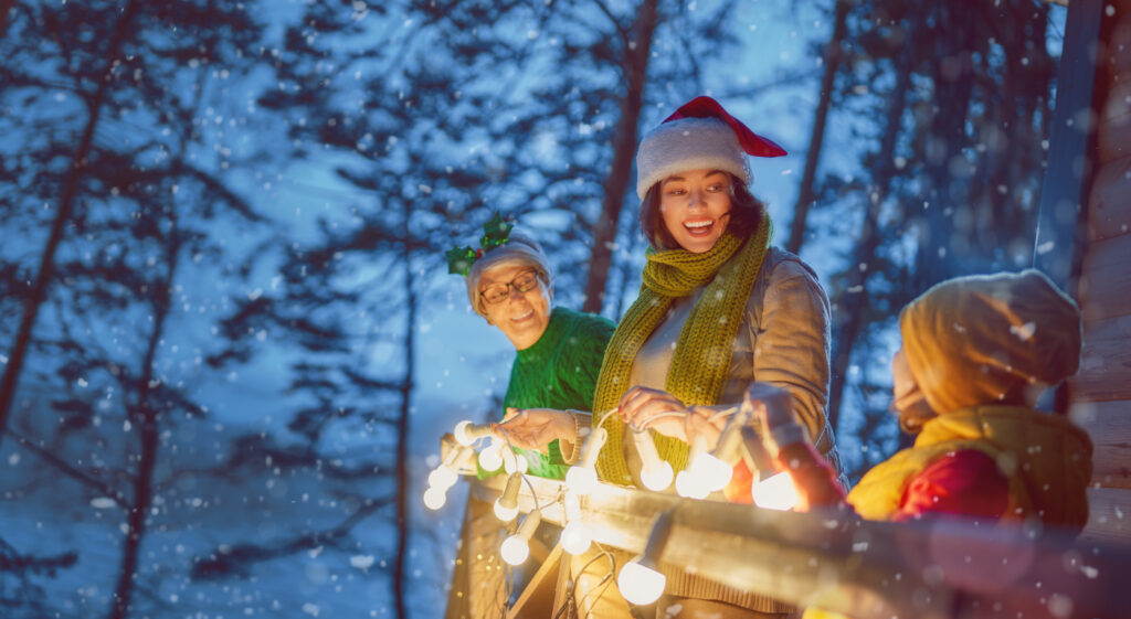 holiday lighting installation