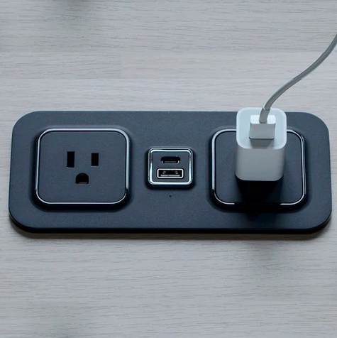 black electrical outlet with usb